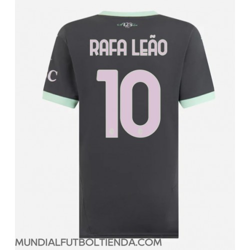 Camiseta AC Milan Rafael Leao #10 Tercera Equipación Replica 2024-25 para mujer mangas cortas